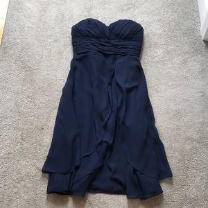 Bill Levkoff navy blue bridesmaid dress #561